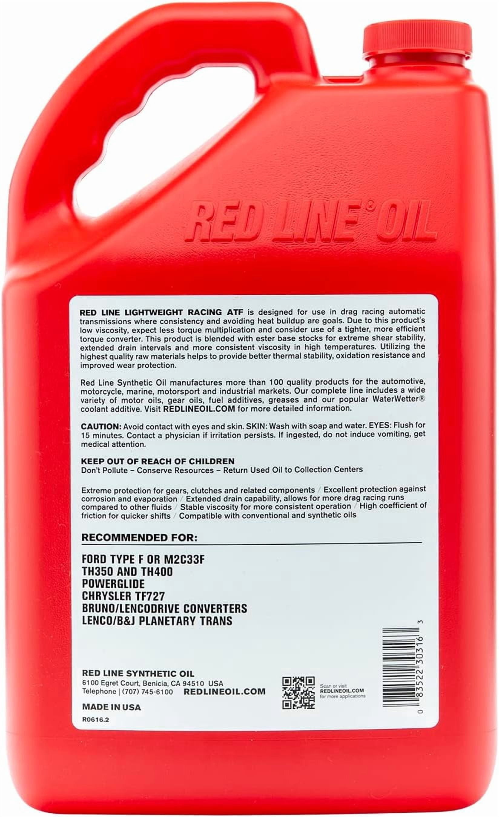 Red Line 30316 Synthetic Lightweight Racing Automatic Transmission Fluid (ATF) - 1 Gallon