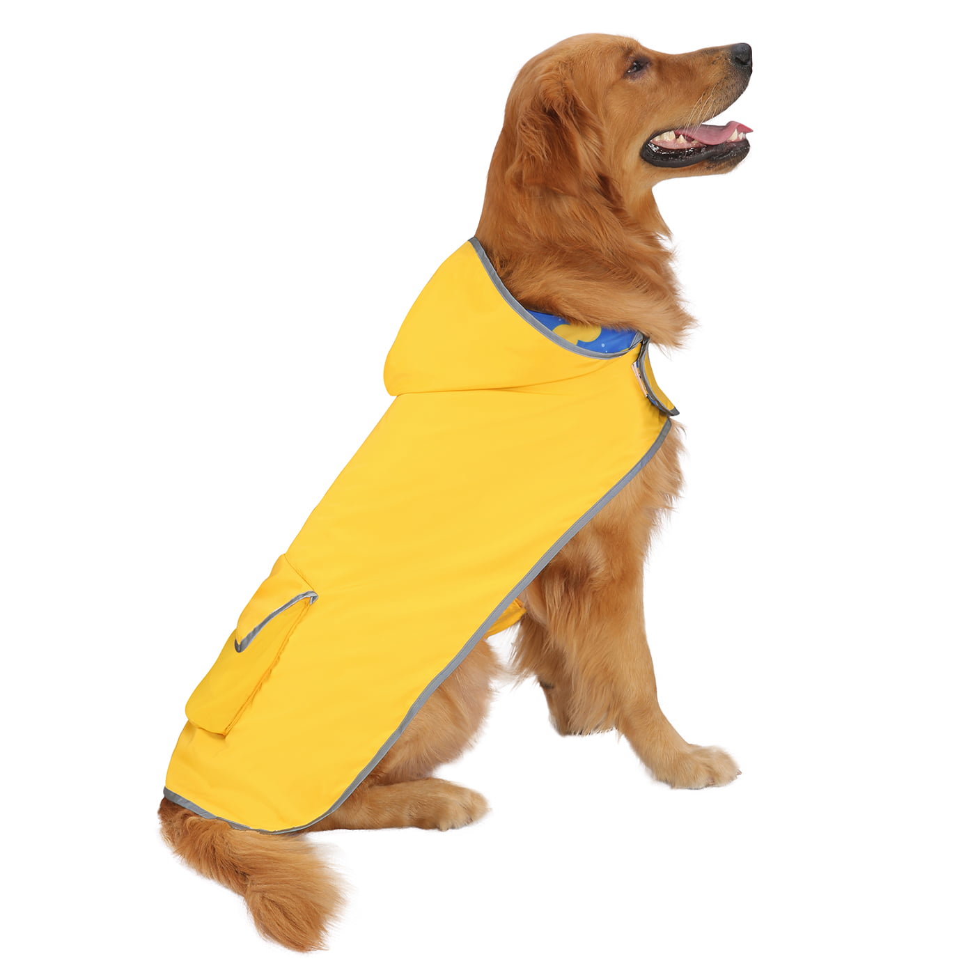 HDE Reversible Dog Raincoat Hooded Slicker Poncho Rain Coat Jacket for Small Medium Large Dogs