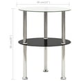 thumbnail image 4 of vidaXL 2-Tier Side Table Transparent & Black 38 cm Tempered Glass, 4 of 5
