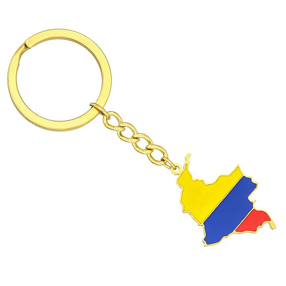 TINYSOME Personalized Key Chain Colombian Map Flag Keyring Handmade Jewelry for Wallet