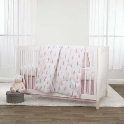 Feathers Girl 3 Piece Crib Bedding Set Pink Lavender Aqua and Orange in Nepal at NPR 20760 Rating 5