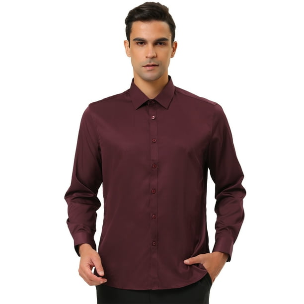 Camisa color burdeos hombre sale