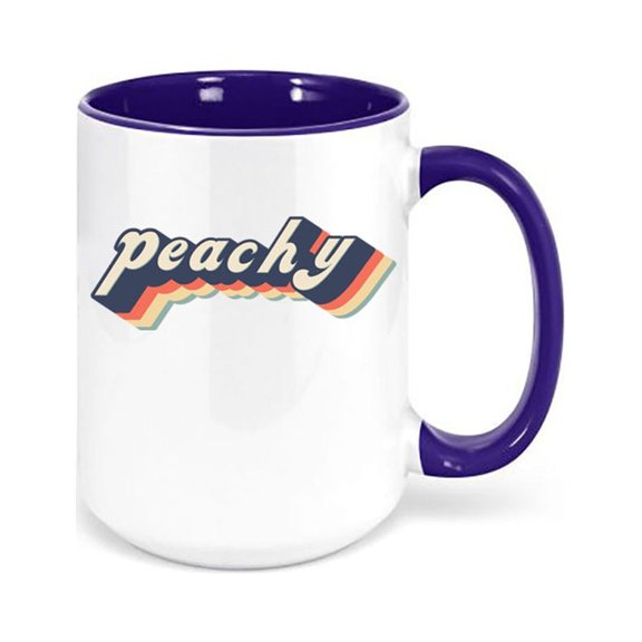 Peachy Coffee Mug, Peachy, Retro Mug, Vintage Coffee Cup, Peachy Cup, Gift For Her, Gift For Her, Inspirational Mug, Trendy Coffee Mug, BLUE
