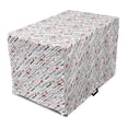 thumbnail image 1 of I Love You Dog Crate Cover, Romance Words with Hearts in Different Characters Flirt Celebration Pattern, Easy to Use Pet Kennel Cover for Dogs, 35" x 23" x 27", Red White Black, by Ambesonne, 1 of 6