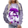 thumbnail image 2 of Sweats à Capuche pour Filles Femmes Manches Longues Casual Impression de Noël Pull Col Rond Tunique Tops Filles Sweats à Capuche, 2 of 5