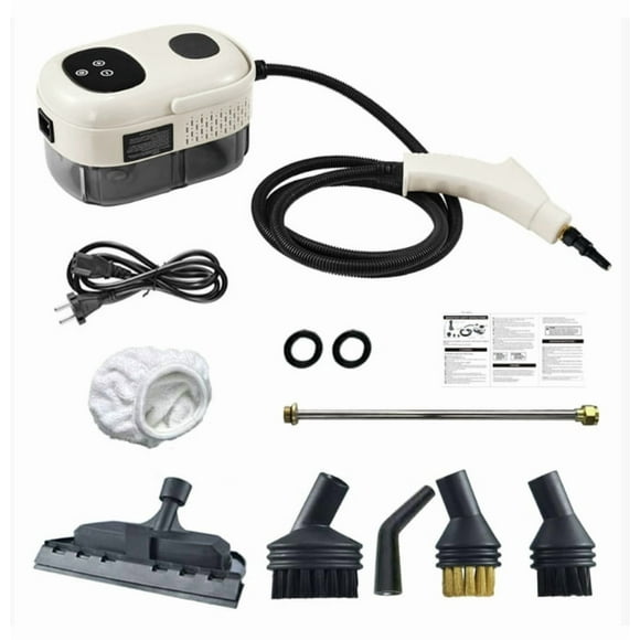 2500W High-Pressure Steam Cleaner with 1100ml Tank - 6 Adjustable Temperature Gears, 3BAR Pressure, 2m Steam Hose - Versatile Cleaning for Kitchen, Oven, Range Hood, Air Conditioner - US Plug, White