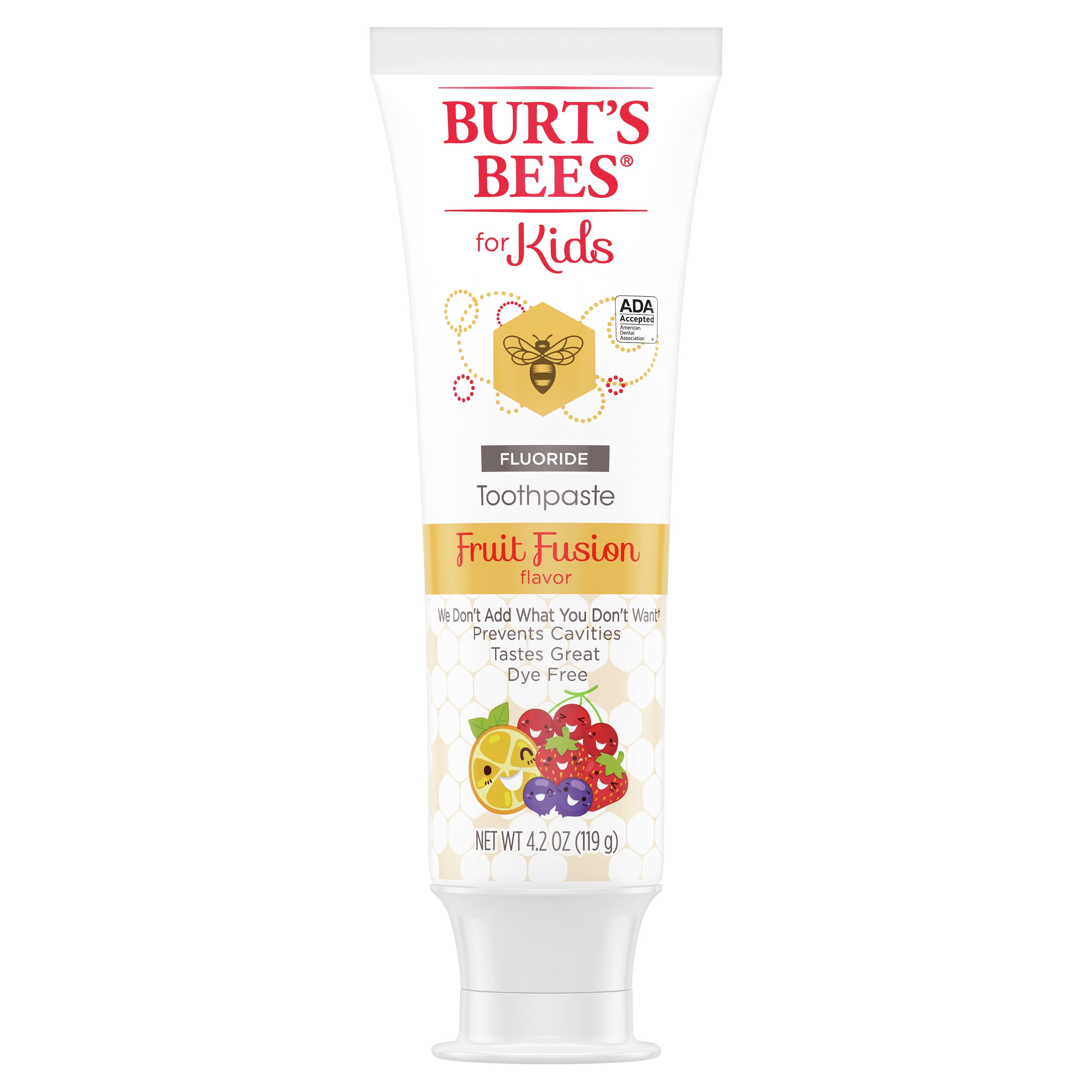 Burt's Bees Kids Toothpaste with Fluoride, Fruit Fusion, 4.2 oz