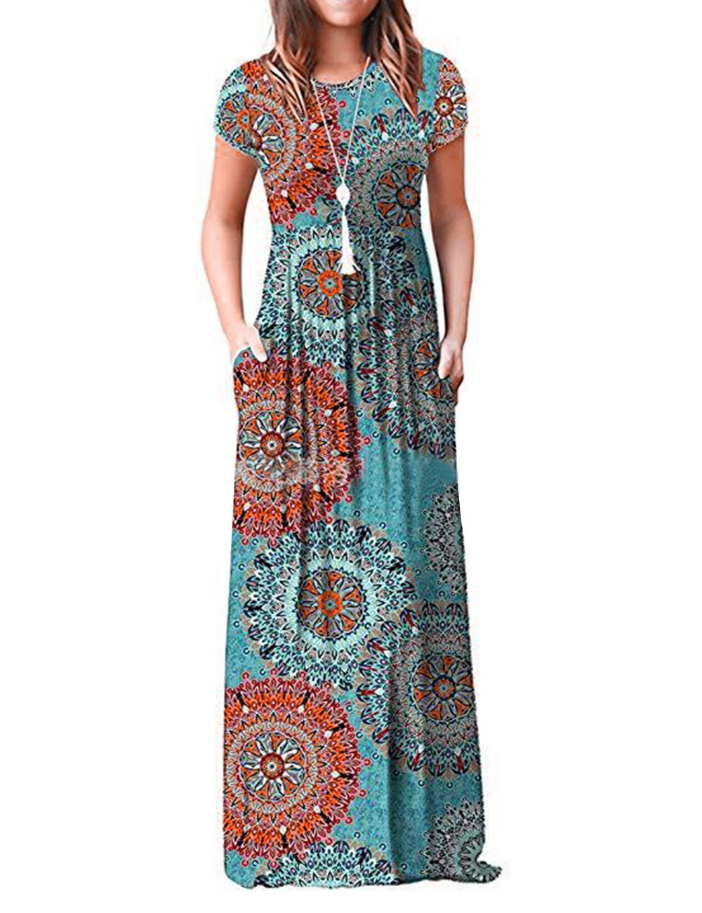 Summer Dresses for Women Mother's Day Casual Floral Print Maxi Dresses ...