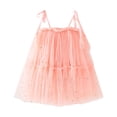 thumbnail image 4 of Bmisegm Toddler Dress Holiday Tie Strap Square Neck Tiered Skirt Star Decor Flowy Casual Girls' Dresses 2-3 Years, 4 of 6
