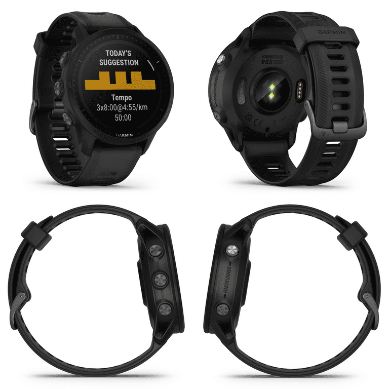  Garmin 010-02638-10 Forerunner® 955, GPS Running Smartwatch,  Tailored to Triathletes, Long-Lasting Battery, Black : Electronics