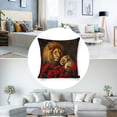 thumbnail image 3 of Lions, roses Linen toss pillowcase Decoration pillowcase Gift preferred 20x20" Cushion cover 4 set Sofa pillowcase Sofa bedroom living room car, 3 of 8