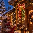 thumbnail image 2 of Christmas Hanging LED Light Bow Spiral Design Warm Glow Decoration for Porch Entryway Doorway Outdoor Holiday Display, 2 of 5