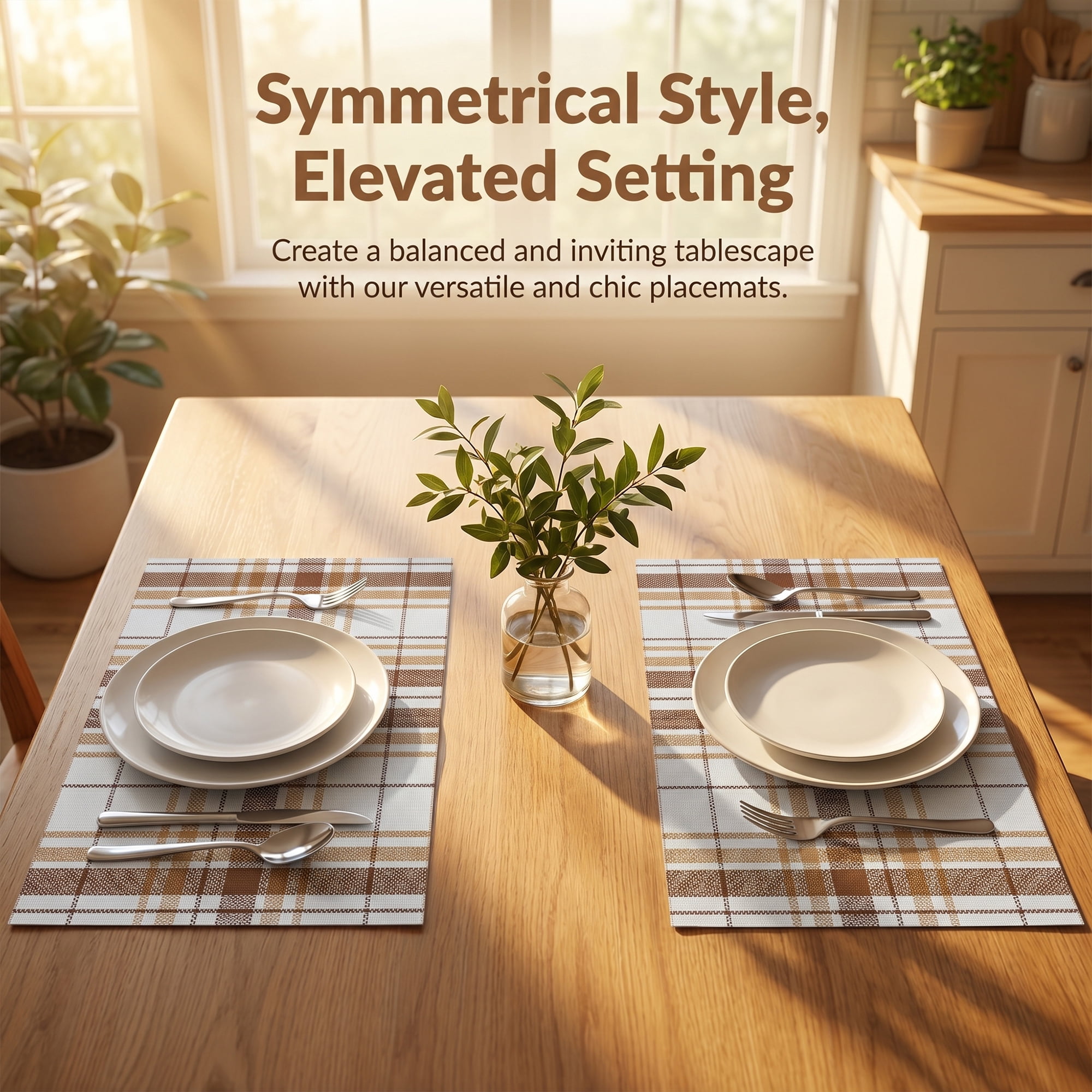 Unique Bargains Placemats Set of 6 Placemats for Kitchen Dining Table Washable Orange