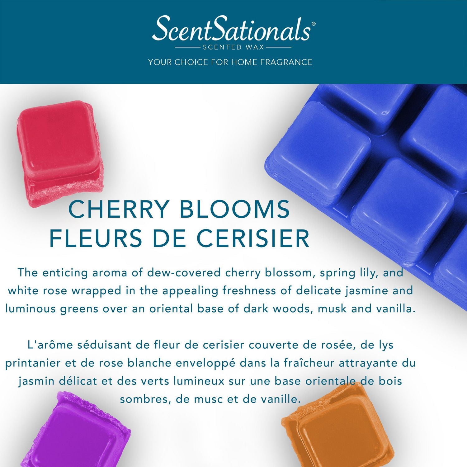 ScentSationals Scented Wax Cubes Value Pack - Cherry Blooms, 5.0 oz (141.8g)