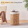 thumbnail image 6 of Casa Pura Furniture Handwoven Water Hyacinth Laundry Hamper with Lid, 60L Wicker Storage Basket with Handles for Home Organization, Bedroom Bathroom Use, 6 of 8
