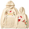thumbnail image 1 of Bmisegm Sweat à Capuche Imprimé Lettre du Père Noël pour Femmes Col Rabattu Plus Design Ample avec Sweat Assorti Décontracté pour Femmes Kaki m, 1 of 3