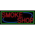 thumbnail image 1 of Smoke Shop With Green Border LED Neon Sign 10 x 24 - inches, Clear Edge Cut Acrylic Backing, with Dimmer - Bright and Premium built indoor LED Neon Sign for Bar decor., 1 of 7
