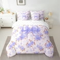 thumbnail image 2 of Manfei Girly Purple Bowknot Twin Bedding Sets 7-Piece for Kids, Western Garden Floral Bedding Comforter Set, Princess Cartoon Theme Reversible Sheet Sets, Luxury Bedroom Decor, 2 of 7
