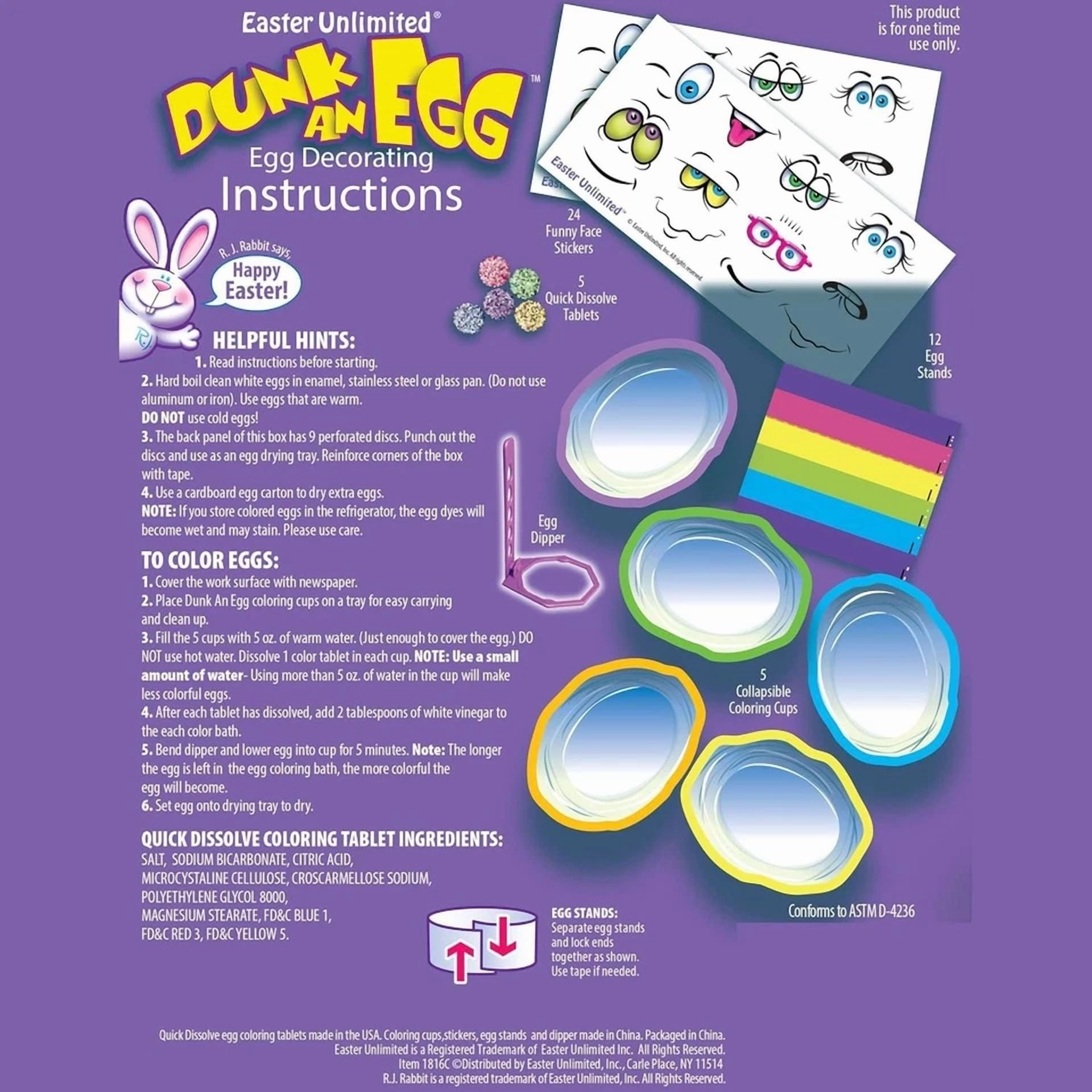 CIRCLE- Magical Memories Collection Dunk An Egg Coloring Kit And Funny Bunny Dipper...