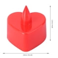 thumbnail image 2 of 12pcs LED Electronic Candle Lamp Heart Shape Candle Lights Flameless Tealight Romantic Party Decor (Red Shell, Red Light, No Flashing), 2 of 5