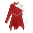 thumbnail image 5 of YONGHS Kids Girls Long Sleeve Gymanstic Leotard Figure Ice Skating Dress, 5 of 5
