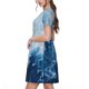 thumbnail image 2 of Disketp Abstract Ocean Waves para Vestido de Manga Corta para Mujeres, Vestidos de Verano para Mujeres, Casual y Holgado para la Playa, 2 of 6