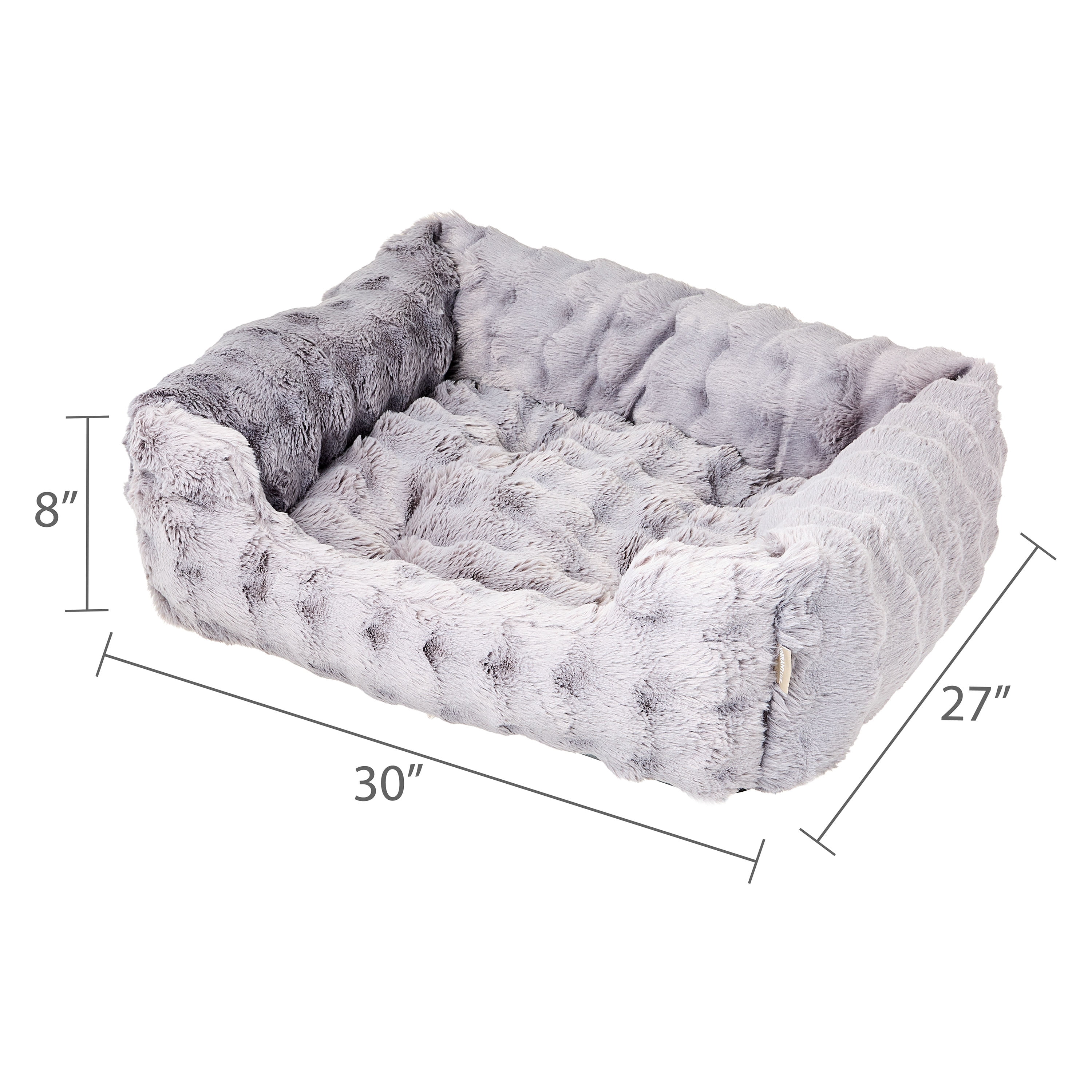Vibrant Life Large Bubble Faux Fur Orthopedic Cuddler Pet Bed, Gray, 30" x 27"
