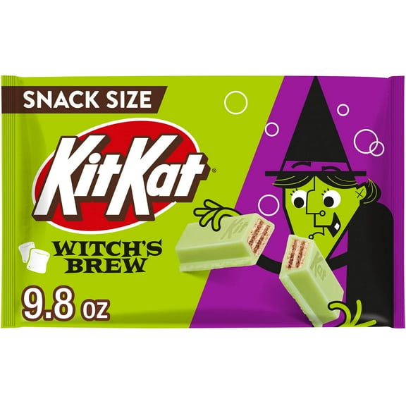 Kit Kat Witch's Brew Marshmallow Flavored Creme Wafer Snack Size Halloween Candy, Bag 9.8 oz