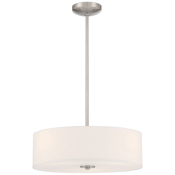 64065LEDDLP-BS/WH Access Lighting Mid Town - 78W 3 LED Pendant In Transitional Style-5.5 Inches Tall and 18 Inches Wide-Brushed Steel Finish
