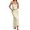 Yellow, variant on SRZYMJ Women's 2 Piece Outfits Ruffle Trim Cami Crop Top and Low Rise Maxi Skirt Set