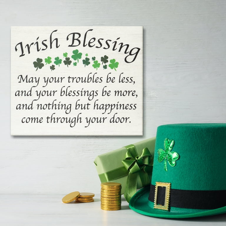 JennyGems St Patricks Day Decor, Irish Blessing Sign, May Your