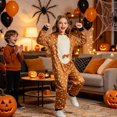 thumbnail image 4 of Dakiuu Kids Reindeer Christmas Costume Hooded Long Sleeve Jumpsuit With Antlers And Tail, 4 of 7