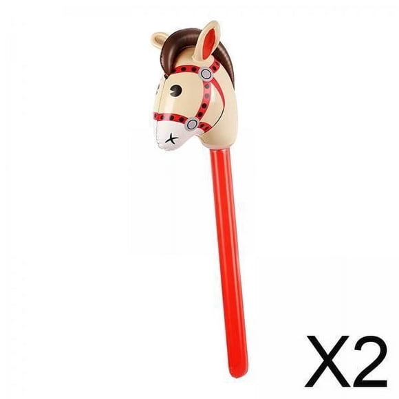 Juguete de palo, inflable divertido palo de cabeza de caballo,Preciosa cabeza de caballo palo decoración de fiesta con globos,Colorido favor de fiesta con temática de caballo