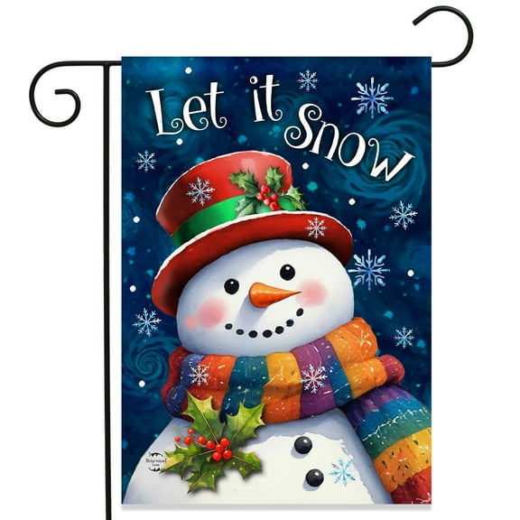 Briarwood Lane Friendly Winter Snowman Garden Flag