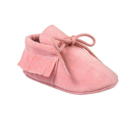 

Infant Baby Girls and Boys Premium Soft Sole Moccasins Tassels Prewalker Anti-Slip Toddler Shoes