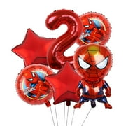 Avengers Marvel Heroes, Spider-Man, Hulk, Captain America, Round Aluminum Film Balloon Set