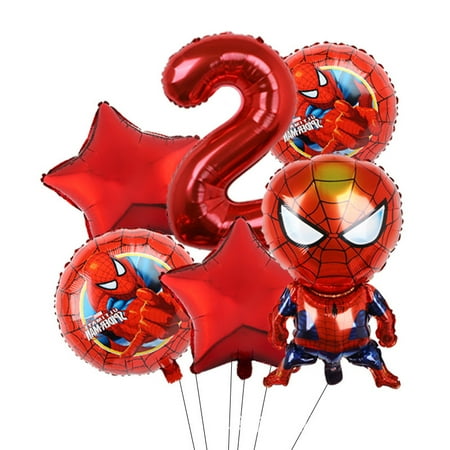 Avengers Marvel Heroes, Spider-Man, Hulk, Captain America, Round Aluminum Film Balloon Set