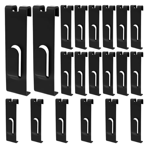 HKJUNFEI 20Pcs Gridwall Hooks Classic Black Finish Grid Wall Hanger Reinforced Structure Grid Wall Hook for Hanging Retail