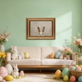 thumbnail image 6 of Neutral Vintage Rabbit Canvas Wall Art with Gold Frame - Rustic Easter Bunny Painting, Farmhouse Country Framed Artwork, Cute Whimsical Wall Decor for Bedroom, Nursery, Living Room, Bathroom, 6 of 8