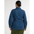 thumbnail image 3 of Free Assembly Women’s and Women's Plus Belted Cotton Utility Jacket, Sizes XS-4X, 3 of 5