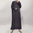 thumbnail image 2 of Sexlip Womens Crew Neck Pocket Loose Longline Kaftan Dress Soft Breathable Modest Casual Daily Dress Gray XXL, 2 of 6