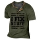 thumbnail image 1 of Men's T-shirt T-shirts Graphic Text Black Military Green Pool Dark Gray 3D Printing Street Casual Short Sleeve Button Down Printed Clothing Basic 3XL, 1 of 3