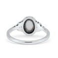 thumbnail image 3 of Oval Vintage Fashion Ring Lab Created White Opal Oxidized 925 Sterling Silver Size 5, 3 of 5