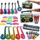thumbnail image 1 of Juego de globos de música inflables, juguete de simulación, instrumento musical inflable, guitarra inflable de pvc, micrófono, 20 piezas, 1 of 4