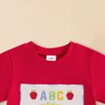 thumbnail image 4 of HCNTES Toddler Boy 4th of July Patriotic Clothes Set, ABC Letter Embroidered T-Shirt & Plaid Shorts 2Pcs Independence Day Outfits 6 12 18 24M 2T 3T, 4 of 7