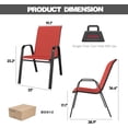 thumbnail image 5 of Patio Chairs Set of 6, Stackable Outdoor Dining Chairs for All Weather Textilene Fabric & Metal Frame, Outdoor Chairs Set for Backyard Deck Garden, 5 of 8