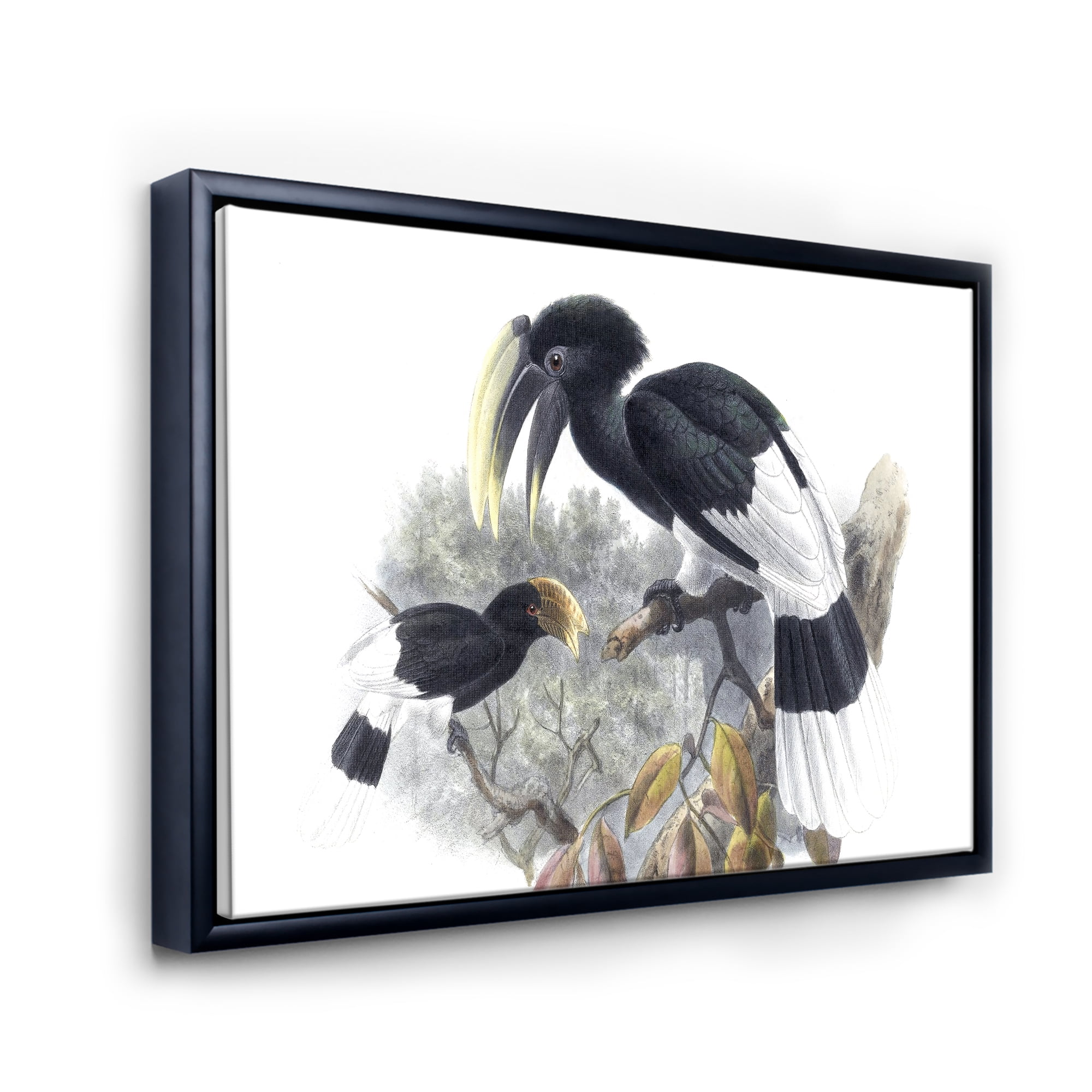 Designart 'Ancient Bird Illustration I' Traditional Framed Canvas Wall Art Print