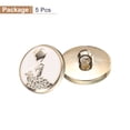 thumbnail image 3 of 5pcs 40L Gold White Faux Pearl Buttons 25mm 1" Dia 0.43" Thick Plastic Round Sewing Button Replacement Craft Fastener for Coat Clothing DIY Crafts Style H, 3 of 7