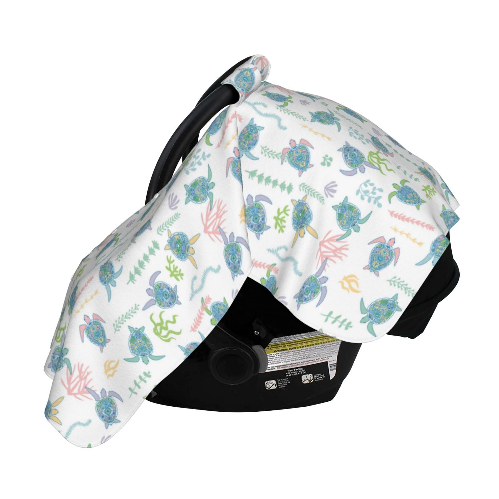 Naloa Sea Turtle Baby Car Seat Cover, Breathable Baby Carrier Cover, Multiuse Baby Carrier Cover & Nursing Breastfeeding Cover