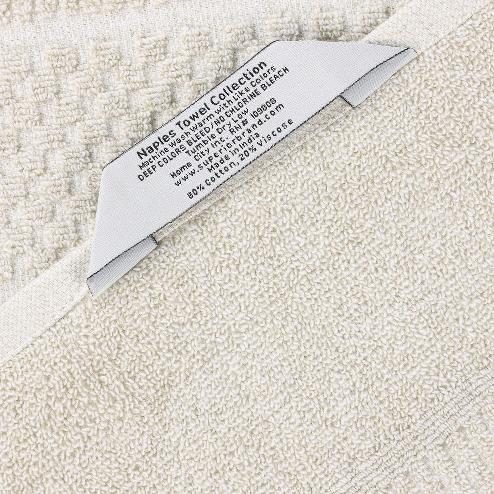 Superior Naples Viscose Cotton Blend Medium Weight Bath Sheets, Set of 2, Beige